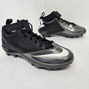 Nike Lunar Super Bad Pro TD Football Cleats 511334-009 Black Silver Mens Size 9